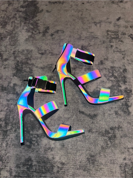Steve Madden Shoes - Steve Madden Iridescent Rainbow Strappy Stiletto Sandals